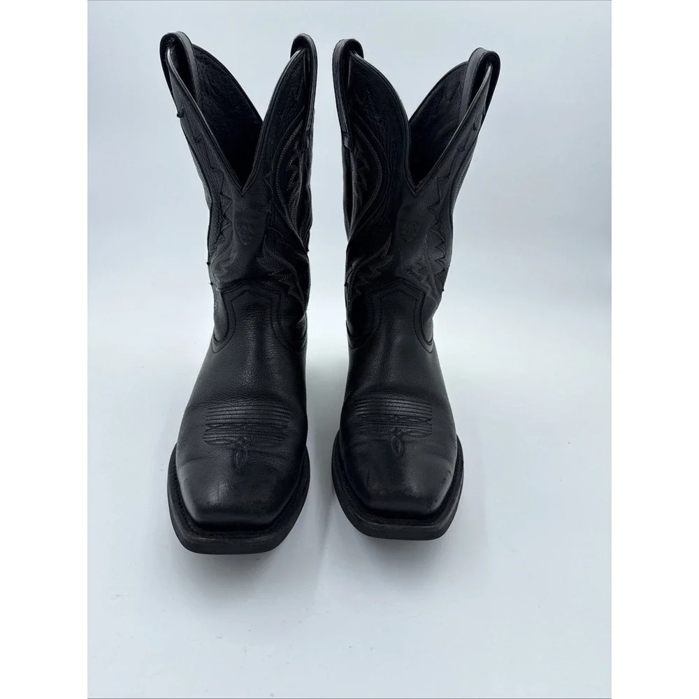 ARIAT LEGEND BLACK LEATHER SQUARE TOE COWBOY BOOTS MEN'S 9.5D